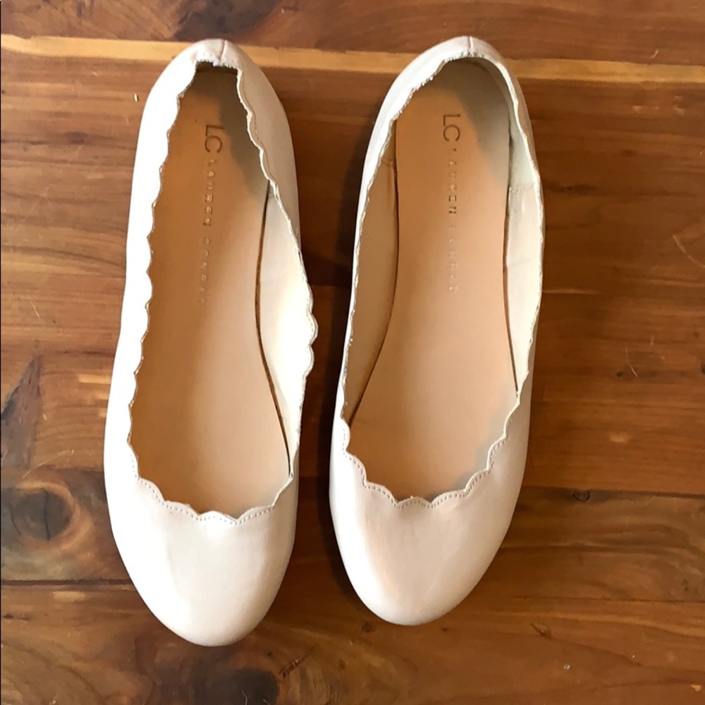 Lauren Conrad Scalloped Blush Flats